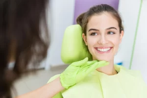 Teenager with beautiful healthy straight smile