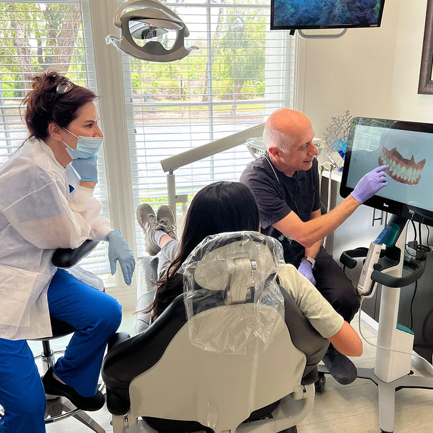 Dentist and patient at Sila Dental in San Juan Capistrano, CA